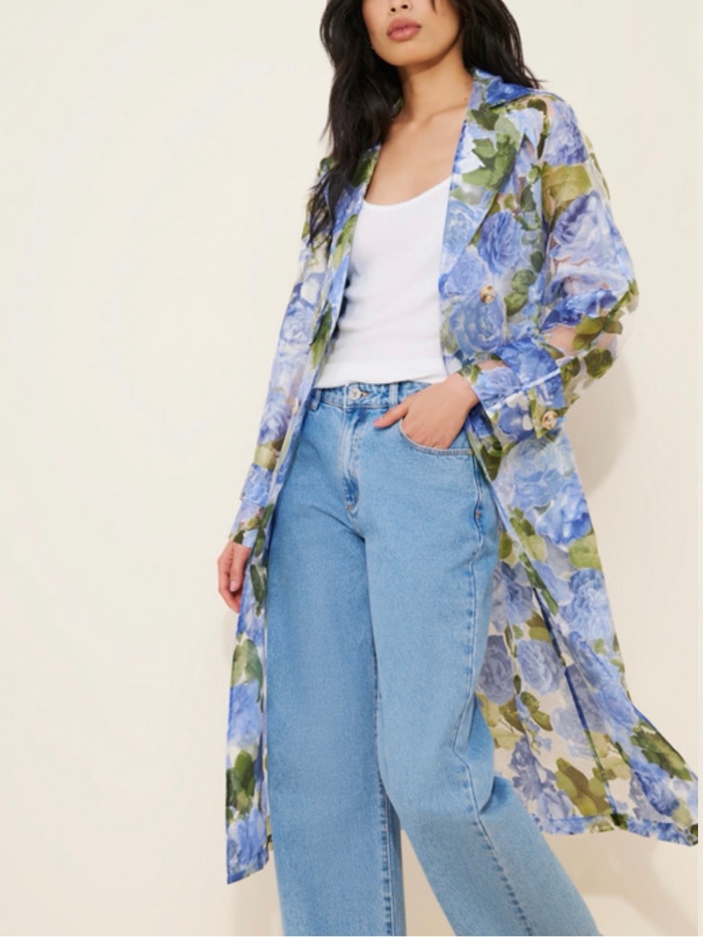 Floral Trench Coat